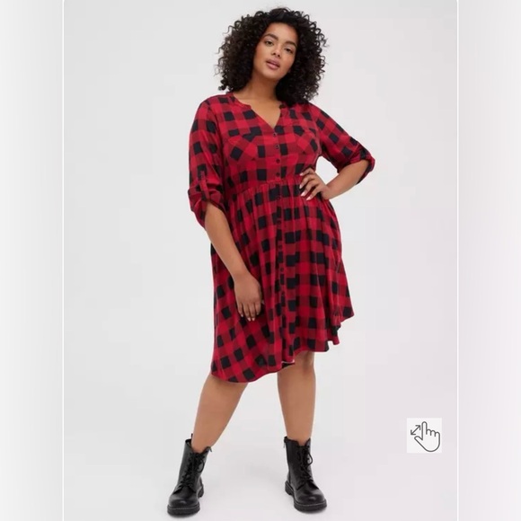 torrid Dresses & Skirts - Torrid Mini Challis Button-Front Shirt Dress